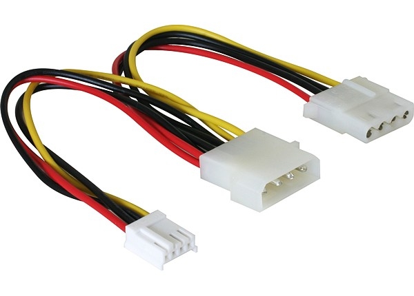 DeLock Y elosztó kábel - 4 tűs Molex + 3,5 FDD