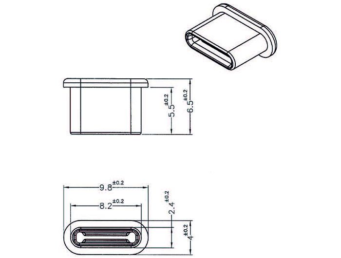 DeLock Dust Cover for USB Type-C female without grip 10 pieces Black