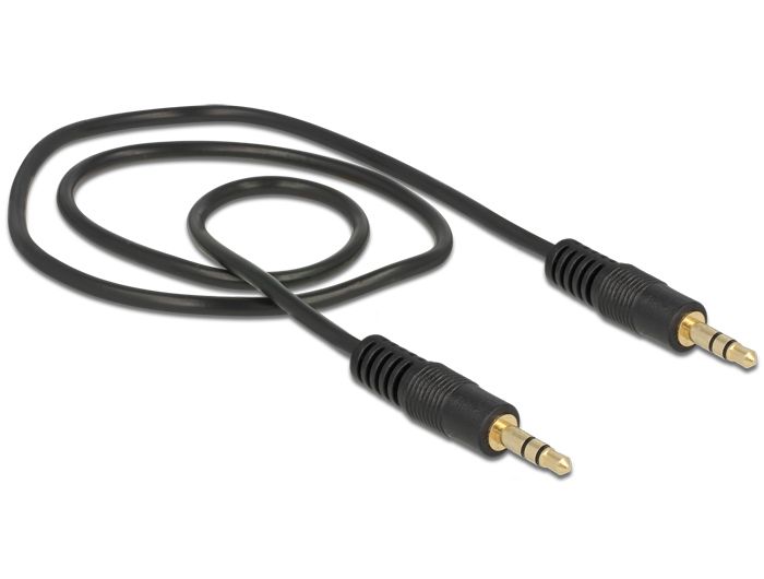 DeLock Stereo Jack Cable 3.5mm 3 pin male > male 0,5m Black
