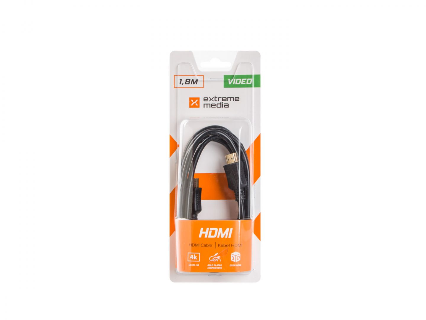 natec Extreme Media HDMI (M) - HDMI (M) v1.4 Ethernet 4K 1,8m Black