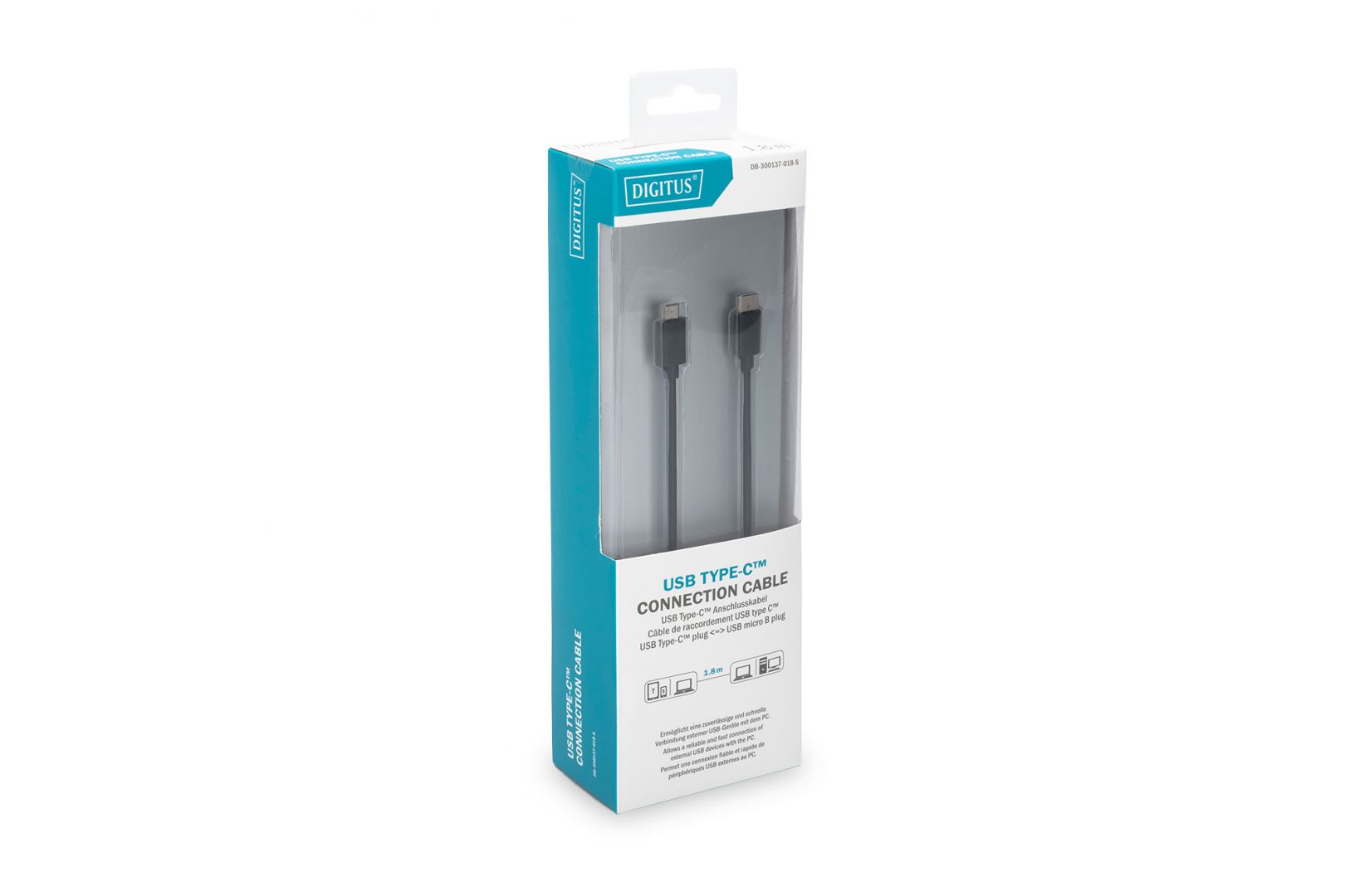 Digitus USB Type-C connection cable, type C to micro B