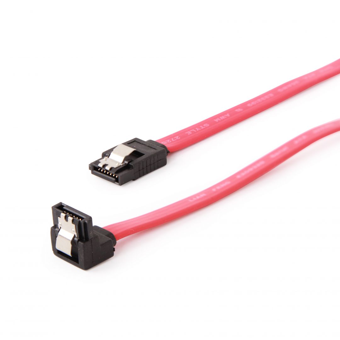 Gembird CC-SATAM-DATA90-0.3M SATA3 30cm data cable with 90 degree bent connector bulk packing metal clips