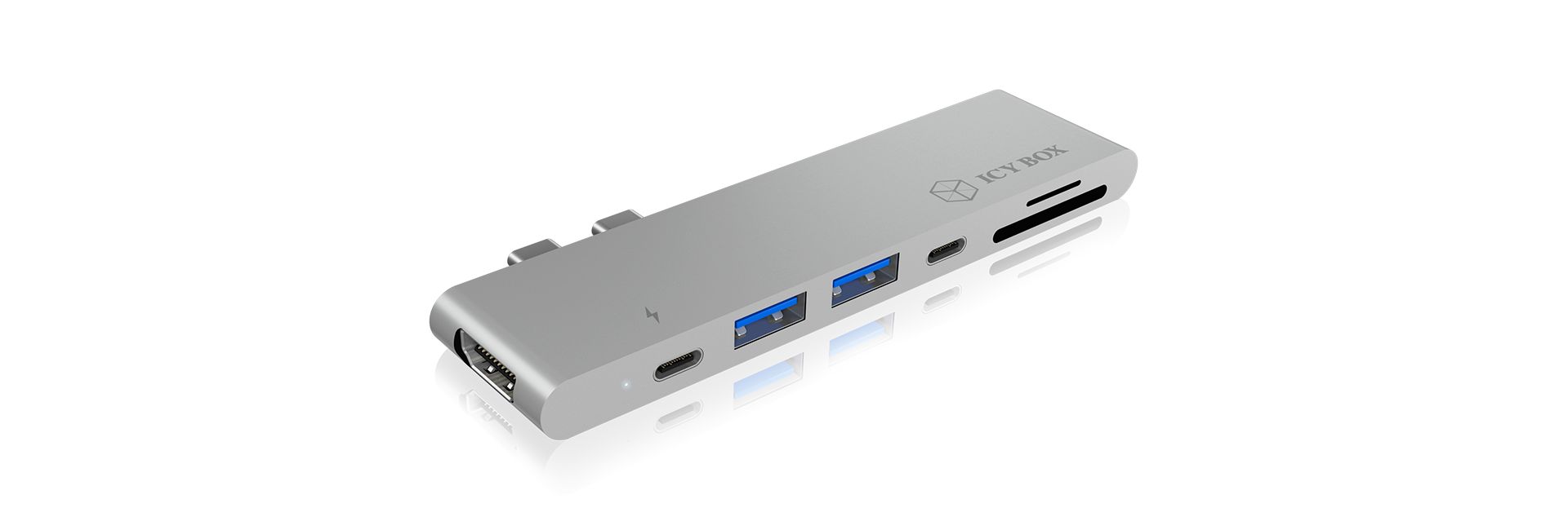 Raidsonic IcyBox IB-DK4037-2C Dual USB Type-C notebook DockingStation Silver