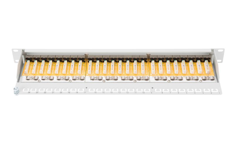 Digitus CAT6 24-port Patch Panel Shielded Class E RAL 7035 Grey