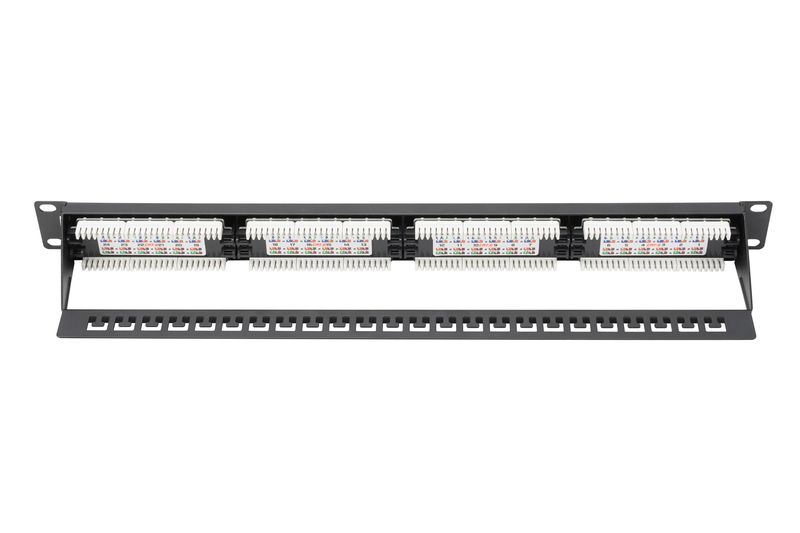 Digitus CAT6 24-port Patch Panel UnShielded Class E RAL 9005 Black