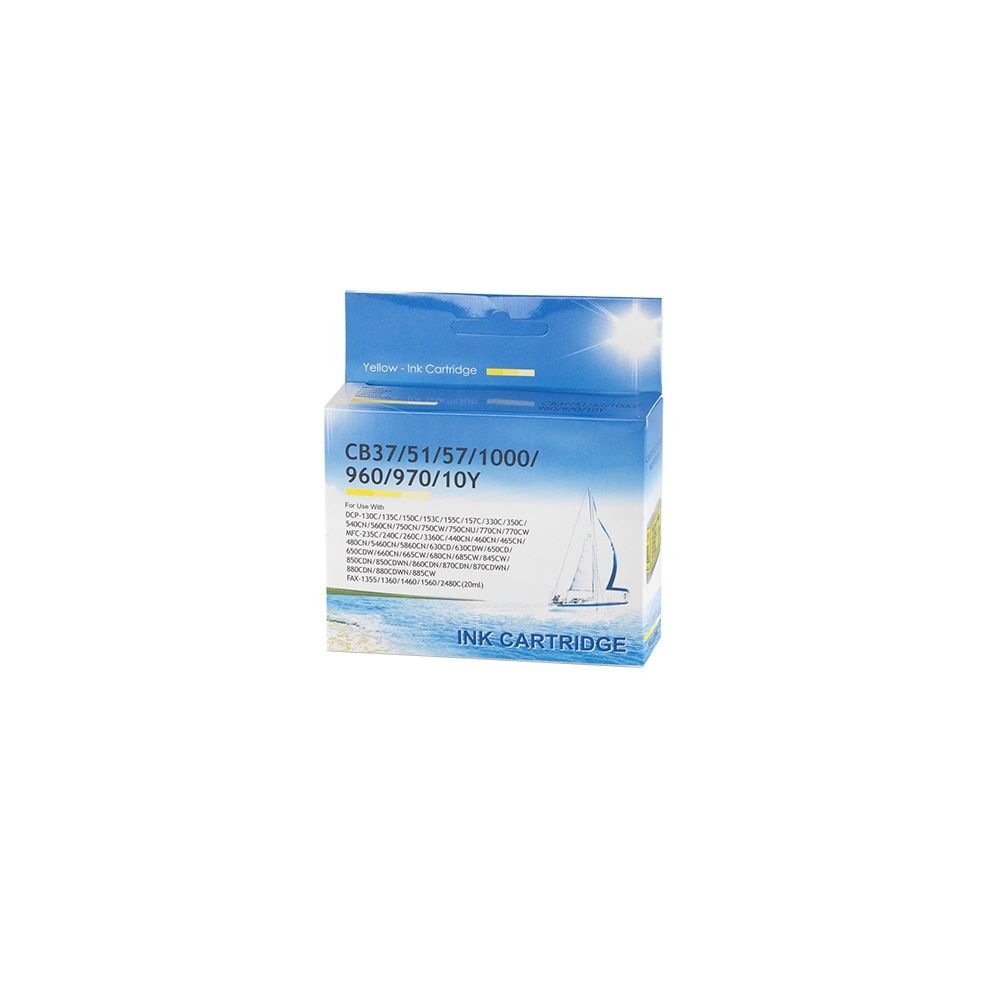 ECO Brother CB37/LC960/LC970/LC1000 tintapatron yellow, ECO