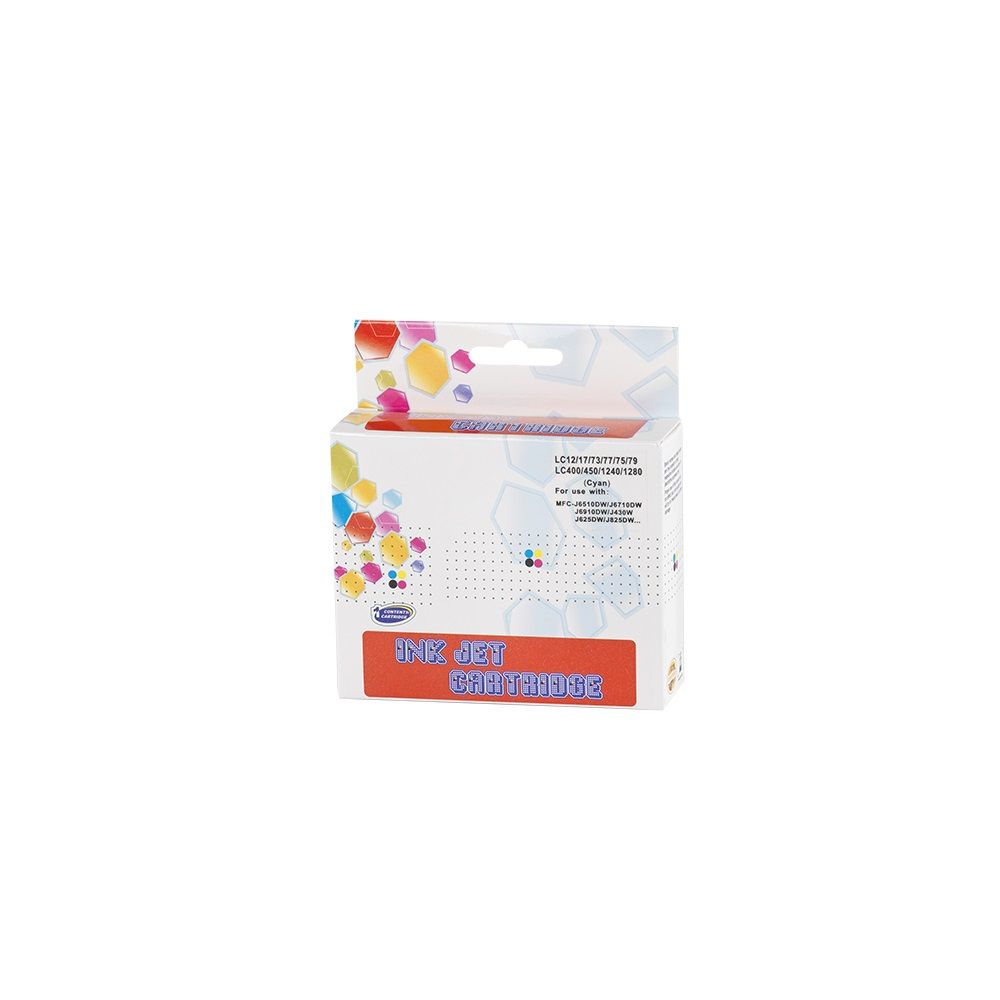 ECO Brother LC12/1240/1280XL tintapatron cyan, ECO
