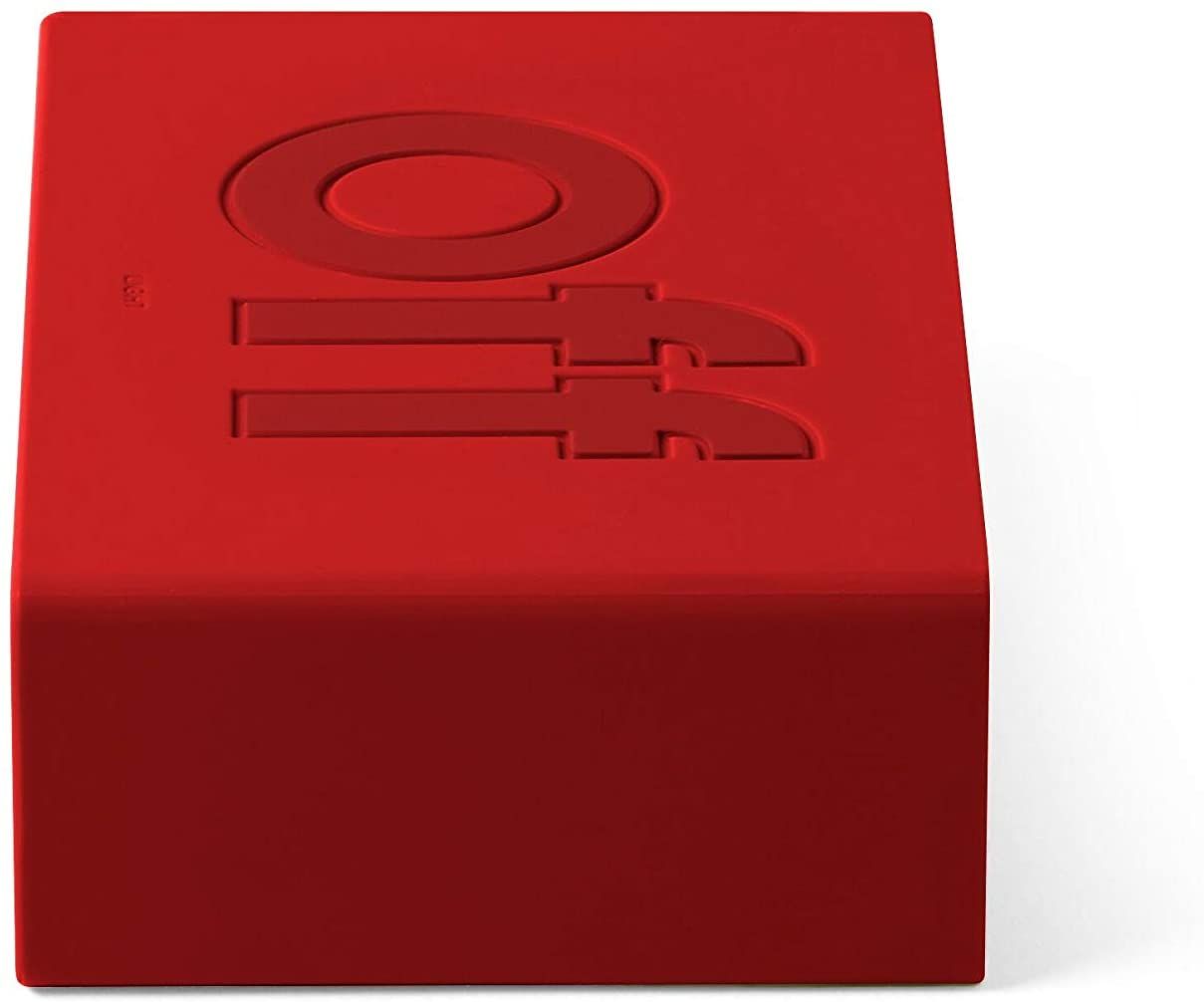 Lexon Flip+ LCD Alarm Clock Rubber Red