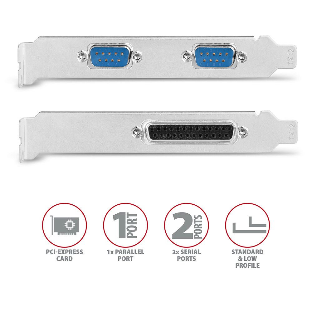 AXAGON PCEA-PSN PCIe 1x paralel + 2x serial