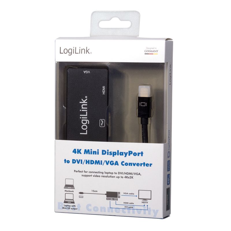Logilink CV0110 4K miniDisplayPort to DVI/HDMI/VGA Converter
