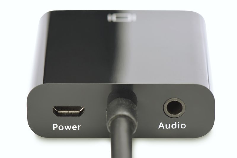 Digitus DA-70461 HDMI to VGA converter adapter Typ A - VGA (D-Sub) connector 3,5mm audio jack Black