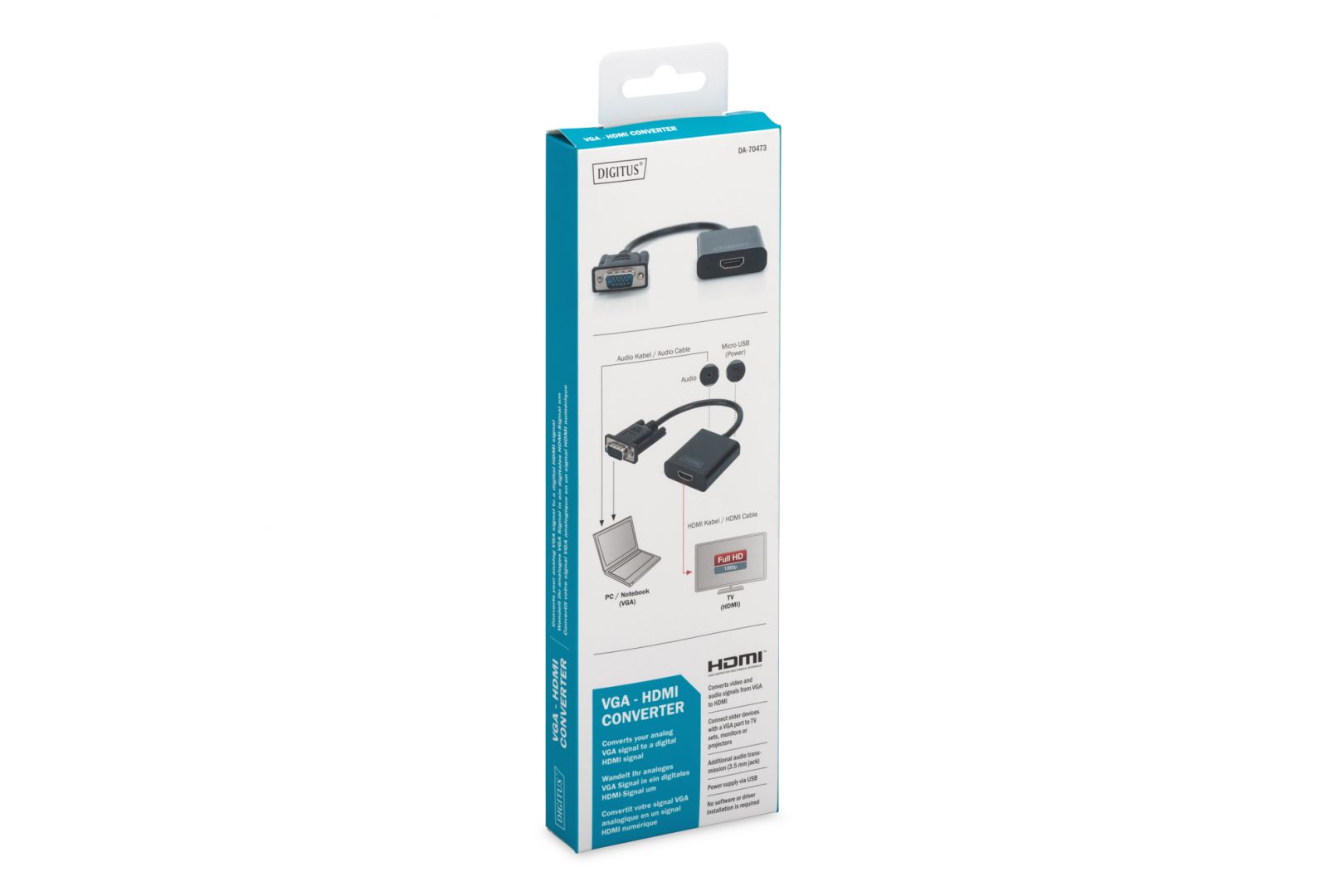 Digitus VGA to HDMI Converter + Audio (3.5mm)