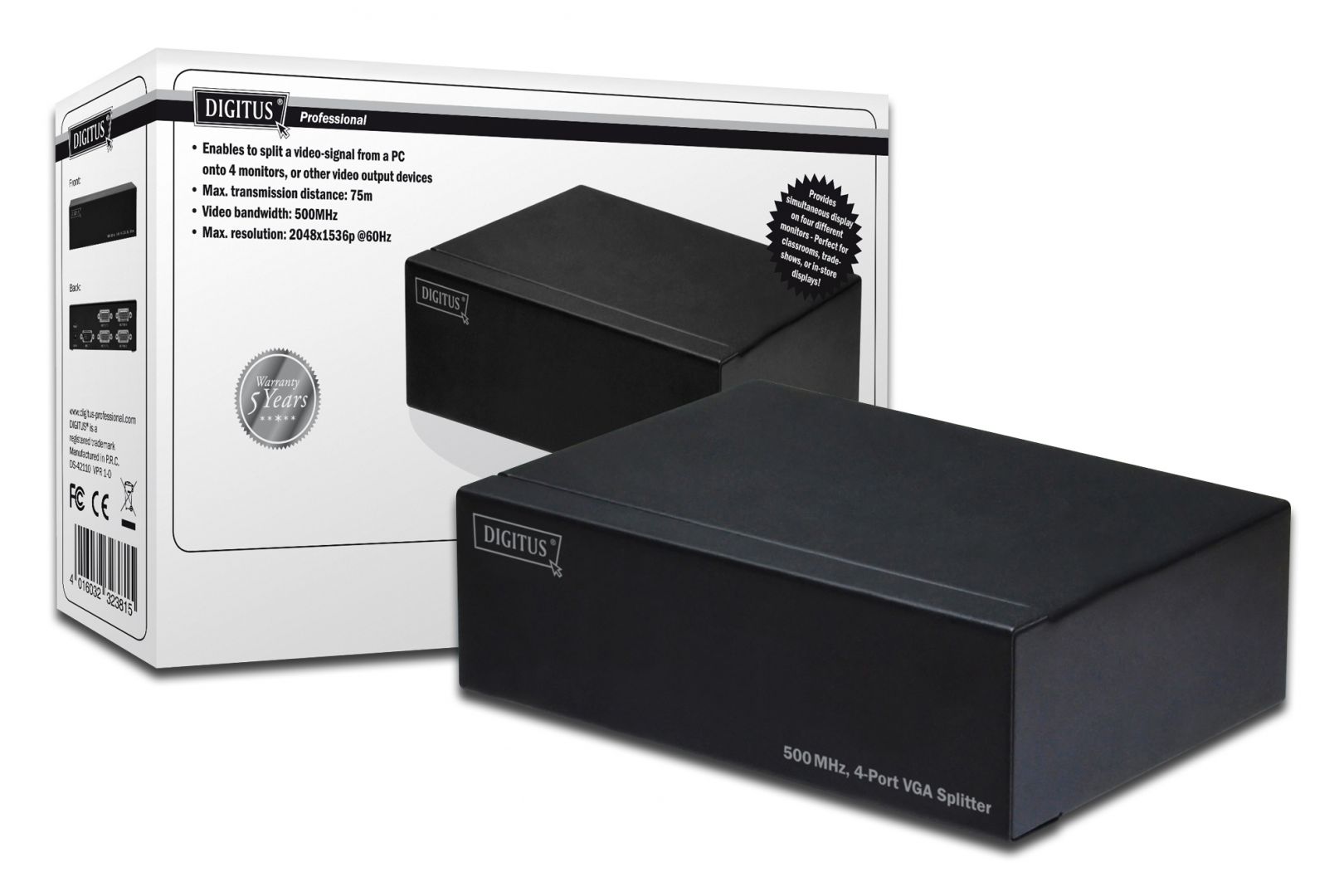 Digitus Video Splitter 1 PC, 4 Monitors