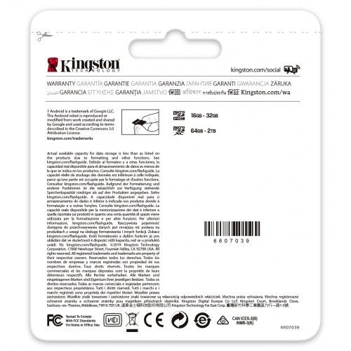 Kingston 64GB microSDXC Canvas Go! Plus 170R A2 U3 V30 Card adapter nélkül