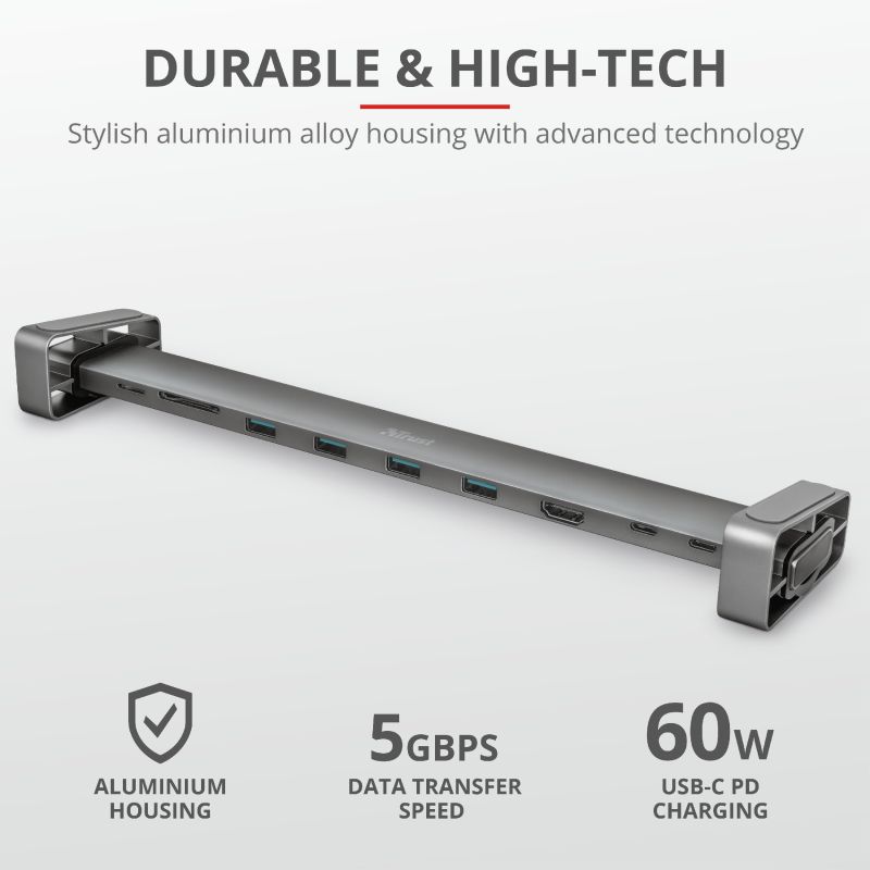 Trust Dalyx Aluminium 10-in-1 USB-C Multi-port Dock