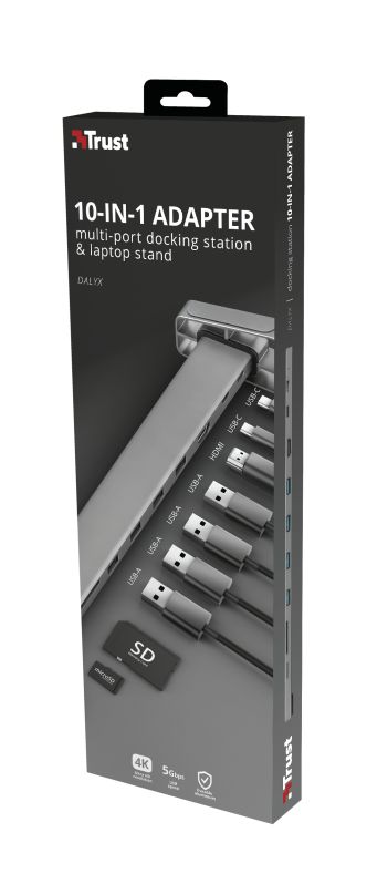 Trust Dalyx Aluminium 10-in-1 USB-C Multi-port Dock