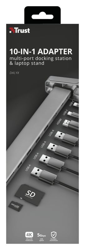 Trust Dalyx Aluminium 10-in-1 USB-C Multi-port Dock