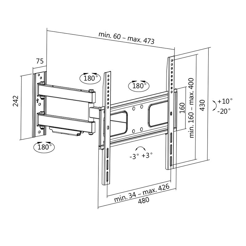 Logilink BP0014 32-55" TV wall mount Tilt