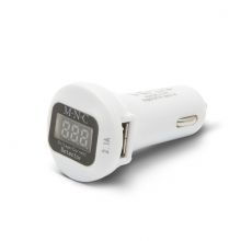 Delight Car Charger + Voltage meter White
