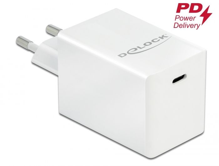 DeLock USB Charger 1 x USB Type-C PD 3.0 compact with 60W White