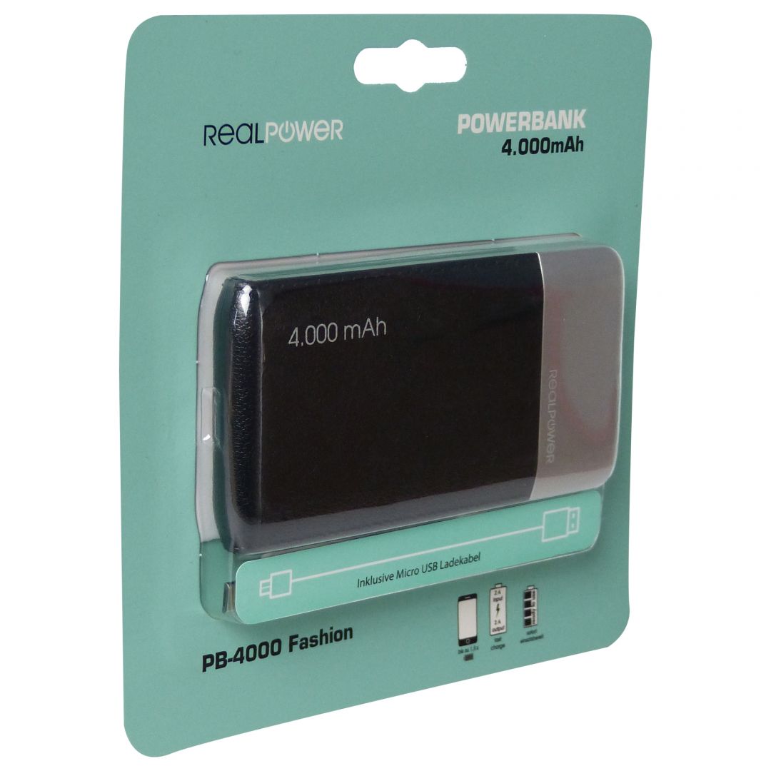 Realpower PB-4000 fashion 4000mAh Black
