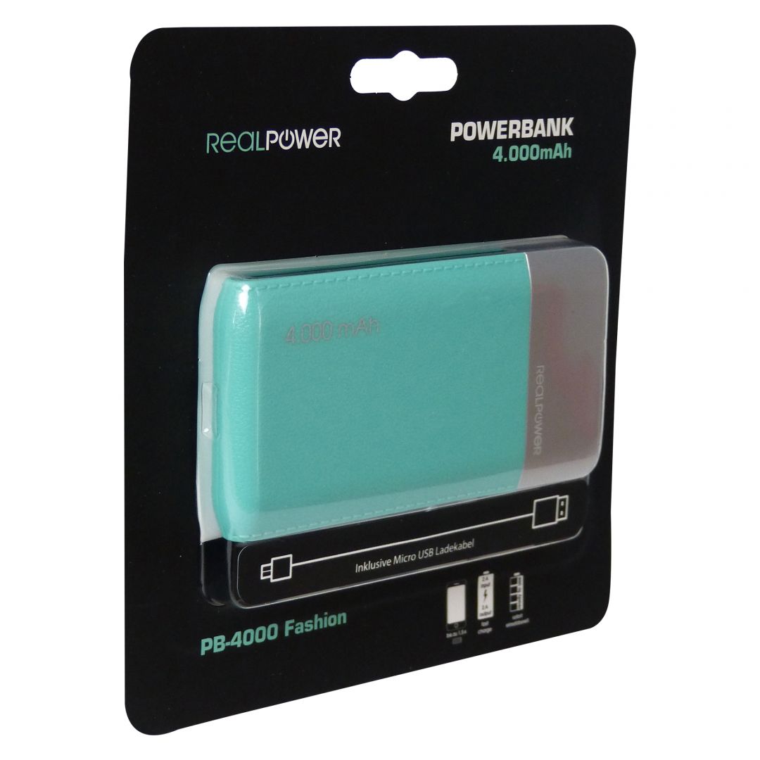 Realpower PB-4000 fashion 4000mAh Lake Blue
