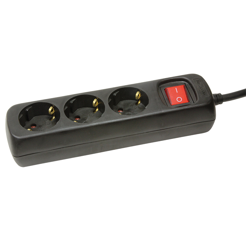 Logilink LPS206B 3-as csatlakozó elosztó kapcsolóval 1,4m Black