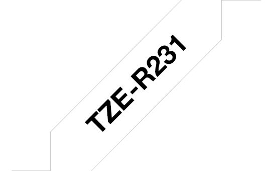 Brother TZE-R231 selyem szövet P-touch szalag (12mm) Black on White - 4m