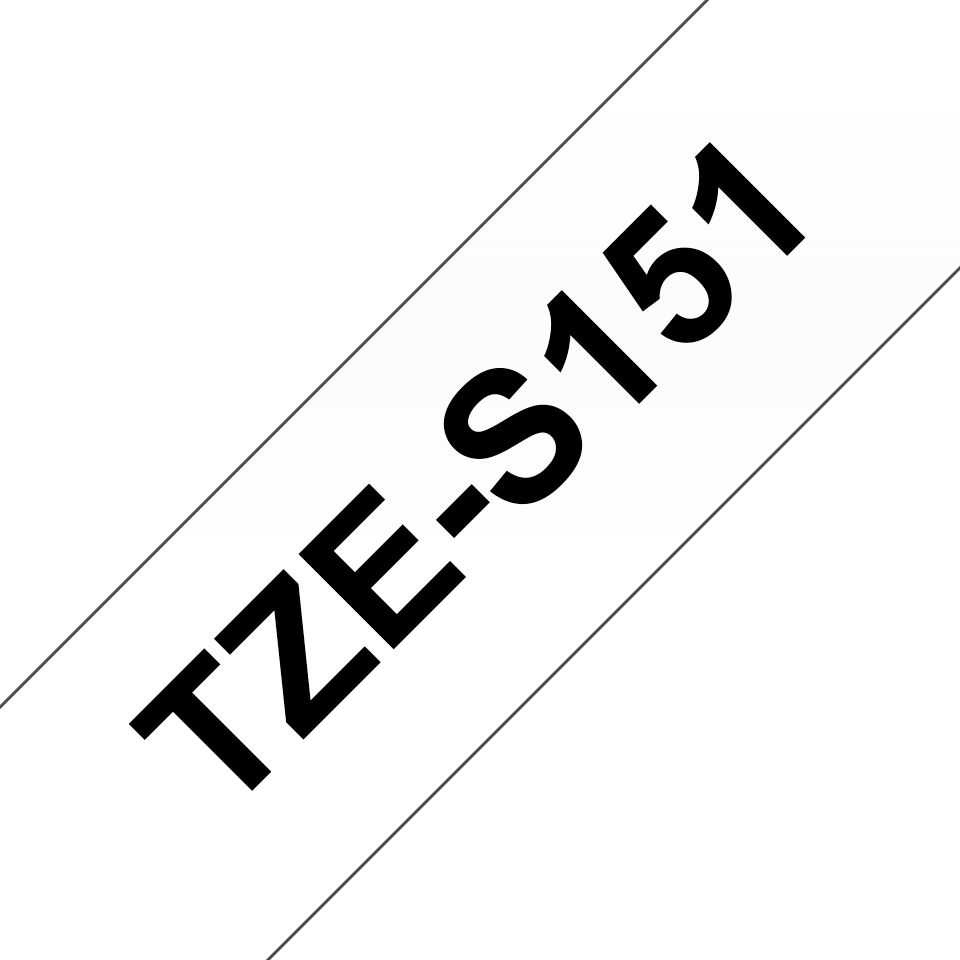 Brother TZE-S151 laminált P-touch szalag (24mm) Black on Clear - 8m
