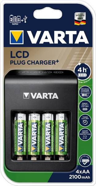 Varta LCD Plug-Plus NiMH AAA/AA/9V PP3 Charger