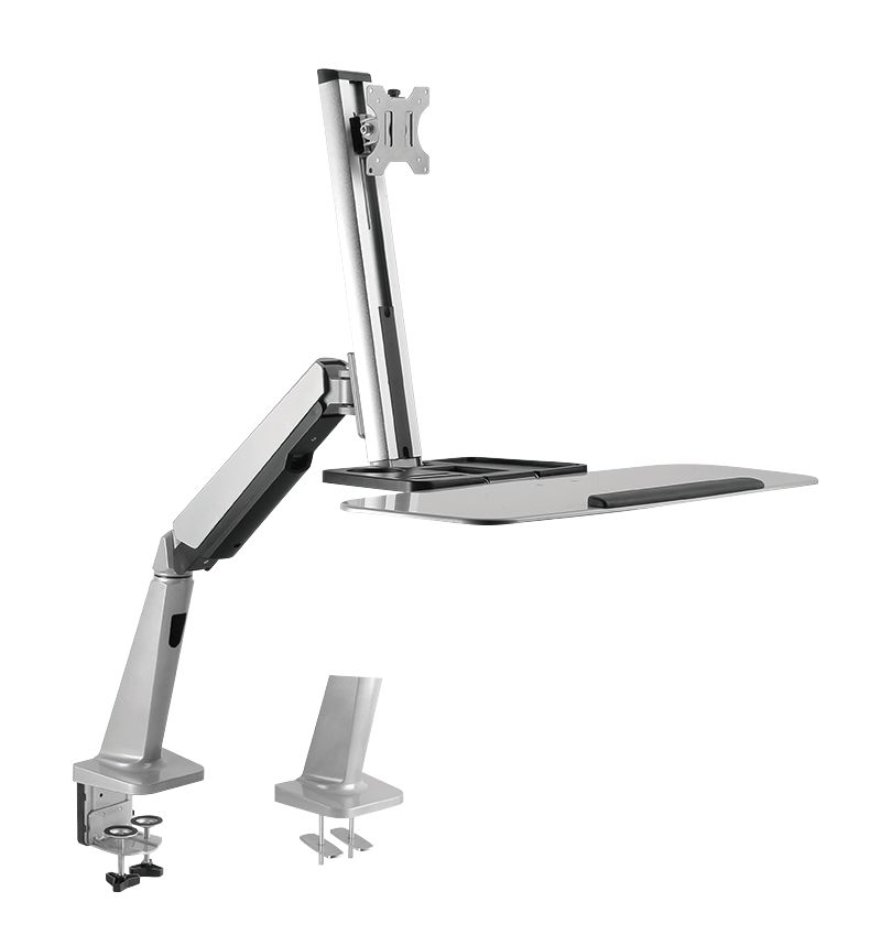 Logilink BP0040 Sit-stand workstation monitor desk mount, tilt -15/+15, swivel -90/+90, level adjustment