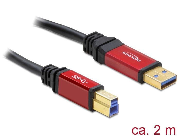 DeLock USB 3.0 Type-A male > USB 3.0 Type-B male 2m Premium cable