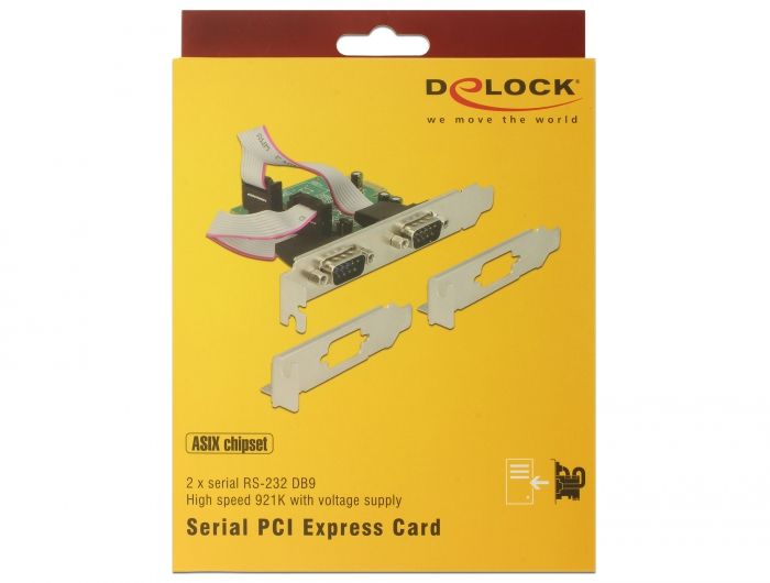 DeLock PCI Express Card > 2x Serial RS-232 high speed 921K with voltage supply