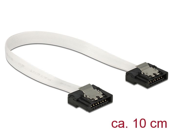 DeLock SATA FLEXI 6 Gb/s 10 cm white metal cable