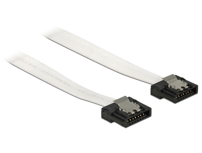DeLock SATA FLEXI 6 Gb/s 10 cm white metal cable