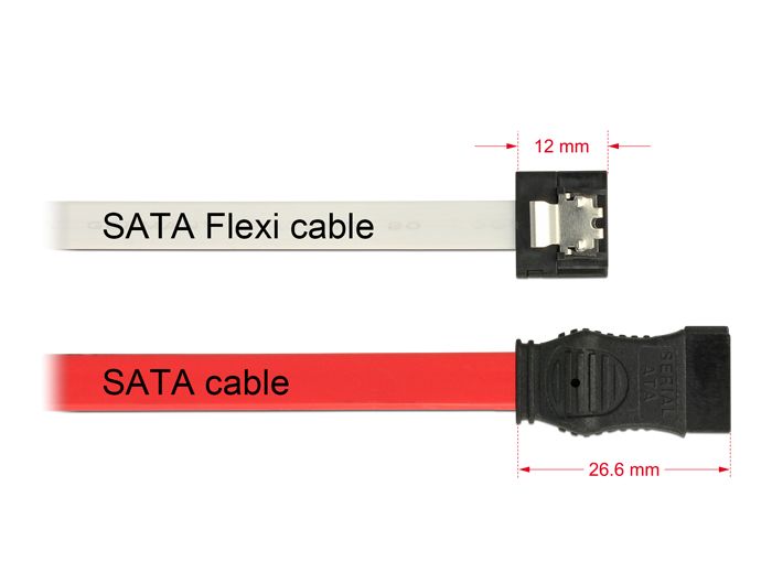 DeLock SATA FLEXI 6 Gb/s 10 cm white metal cable