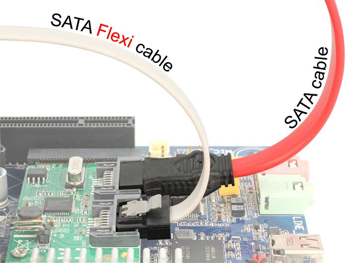 DeLock SATA FLEXI 6 Gb/s 10 cm white metal cable