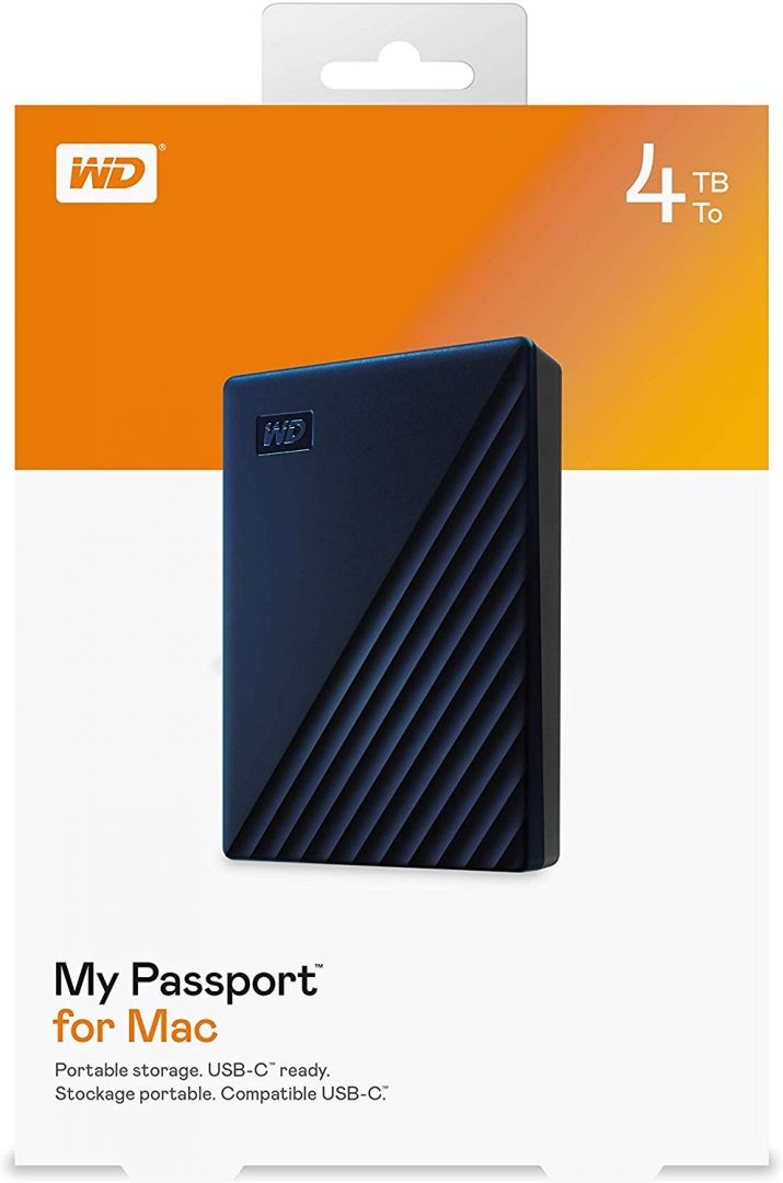 Western Digital 4TB 2,5" My Passport for Mac USB3.0 Midnight Blue WDBA2F0040BBL
