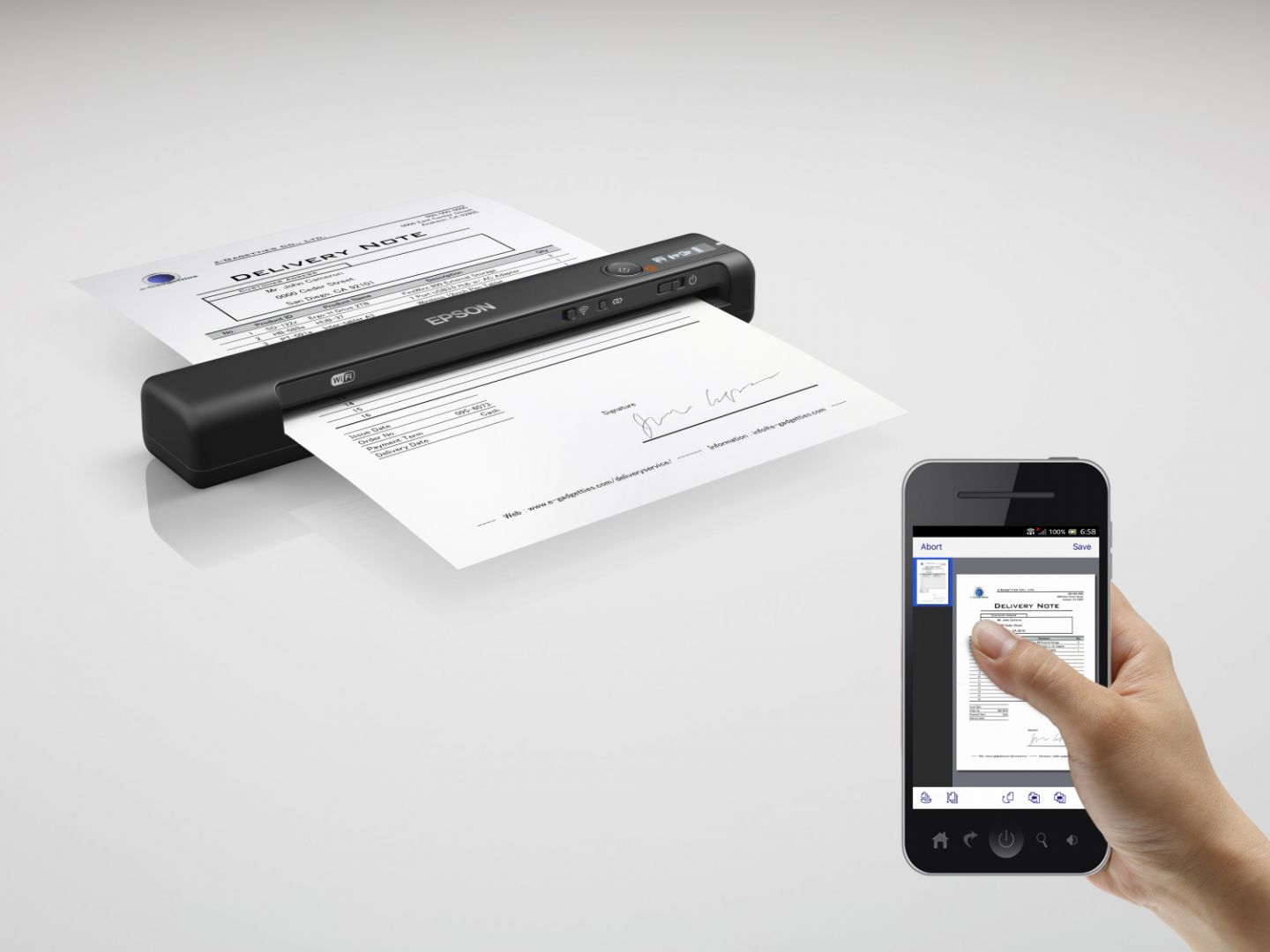 Epson WorkForce ES-60W Lapáthúzós Szkenner Black