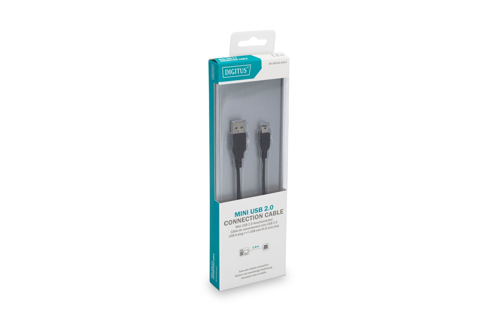 Digitus USB 2.0 connection cable, type  A - mini B (5pin)
