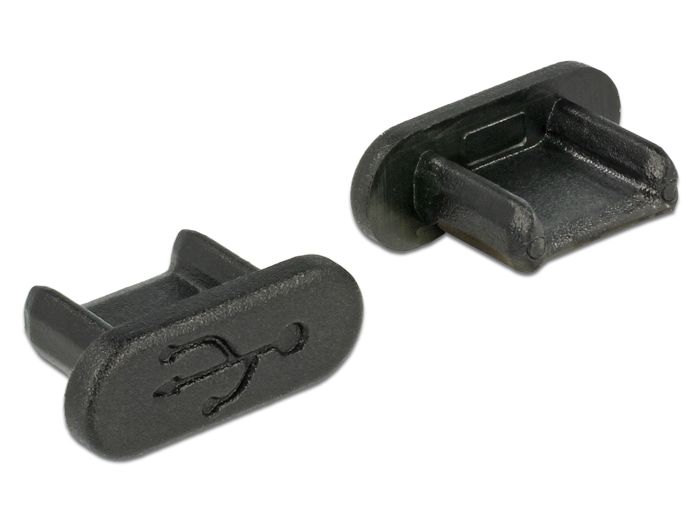 DeLock Dust Cover for USB 2.0 Micro-B female without grip 10 pieces Black
