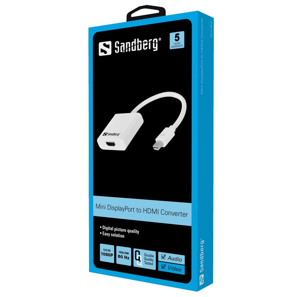 Sandberg Adapt MiniDP>HDMI White