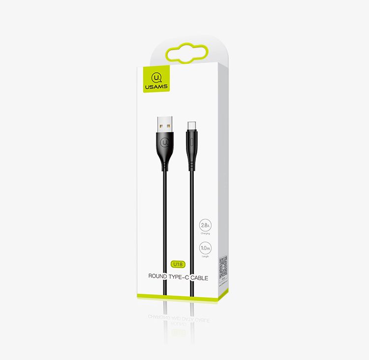 Usams U18 Round Type-c Cable Black