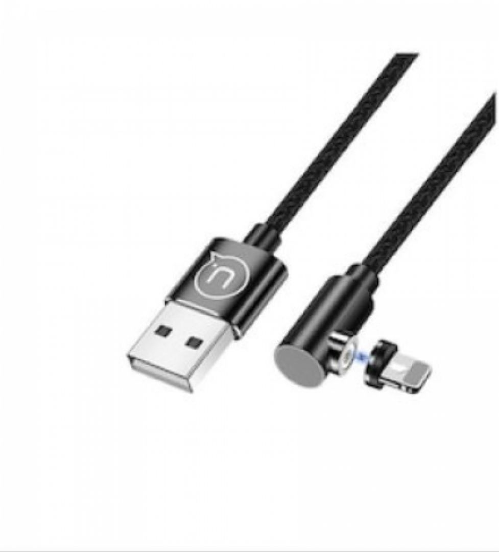 Usams U54 Right-angle Aluminum Alloy Magnetic Charging Cable Lightning 1m Black
