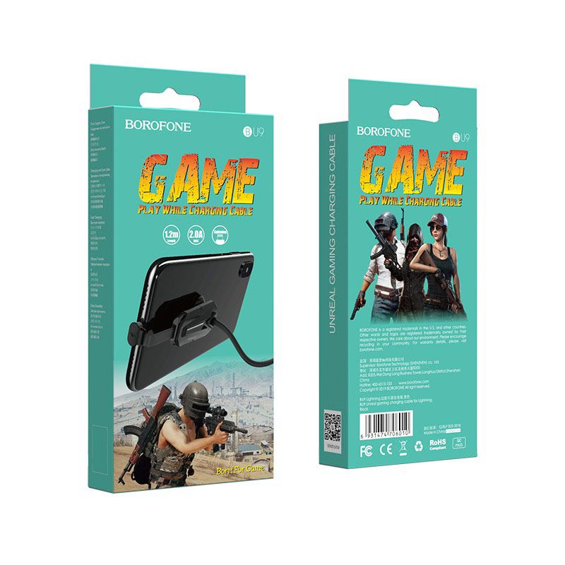 BOROFONE BU9 Unreal Gaming Cable USB to Lightning 1,2m Black