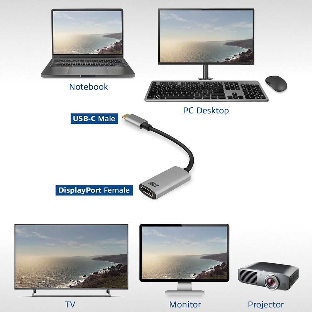 ACT AC7030 USB-C to DisplayPort 4K Converter