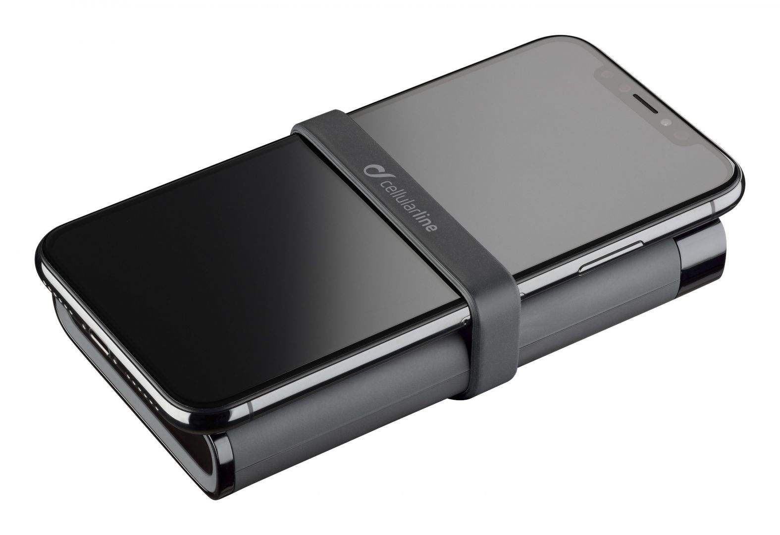 Cellularline Premium Power Bank FREEPOWER MANTA with wireless charging, 8000 mAh, black