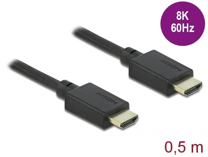 DeLock  High Speed HDMI Cable 48 Gbps 8K 60Hz 0,5m