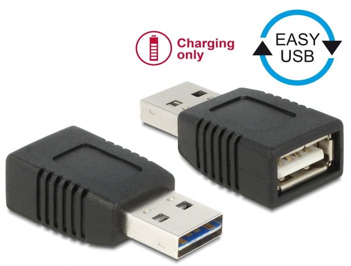 DeLock Adapter EASY-USB 2.0-A male to USB 2.0-A female charging only