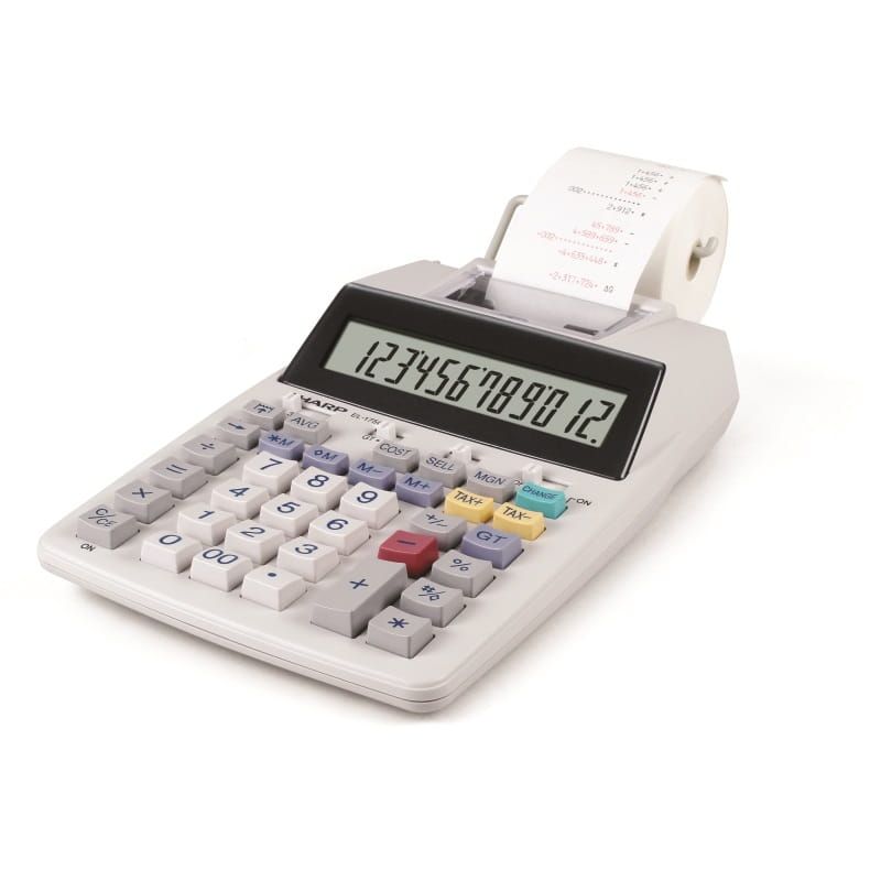 Sharp EL-1750V Szalagos Számológép Gray